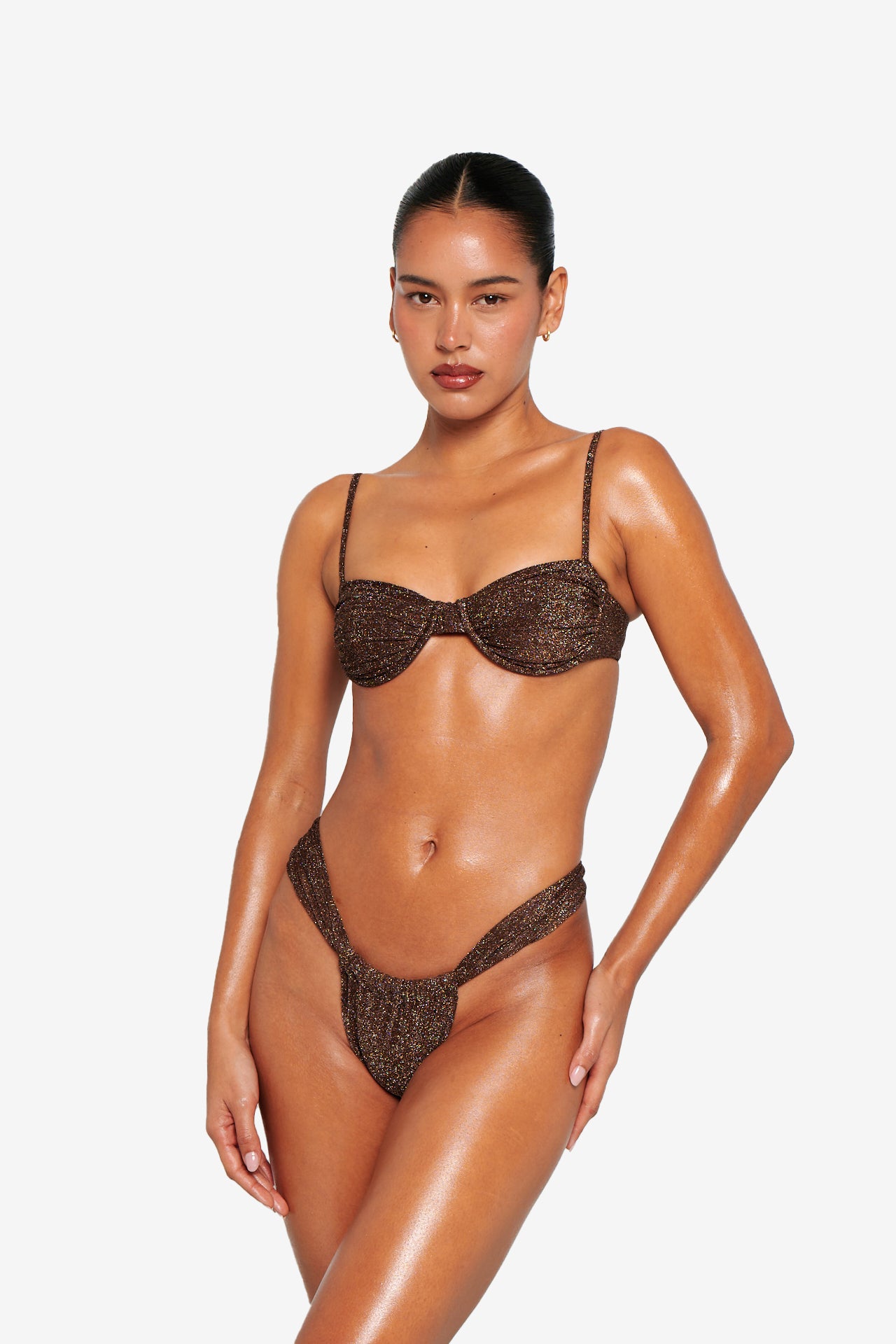 Kalia Bottoms - Brown Glitter