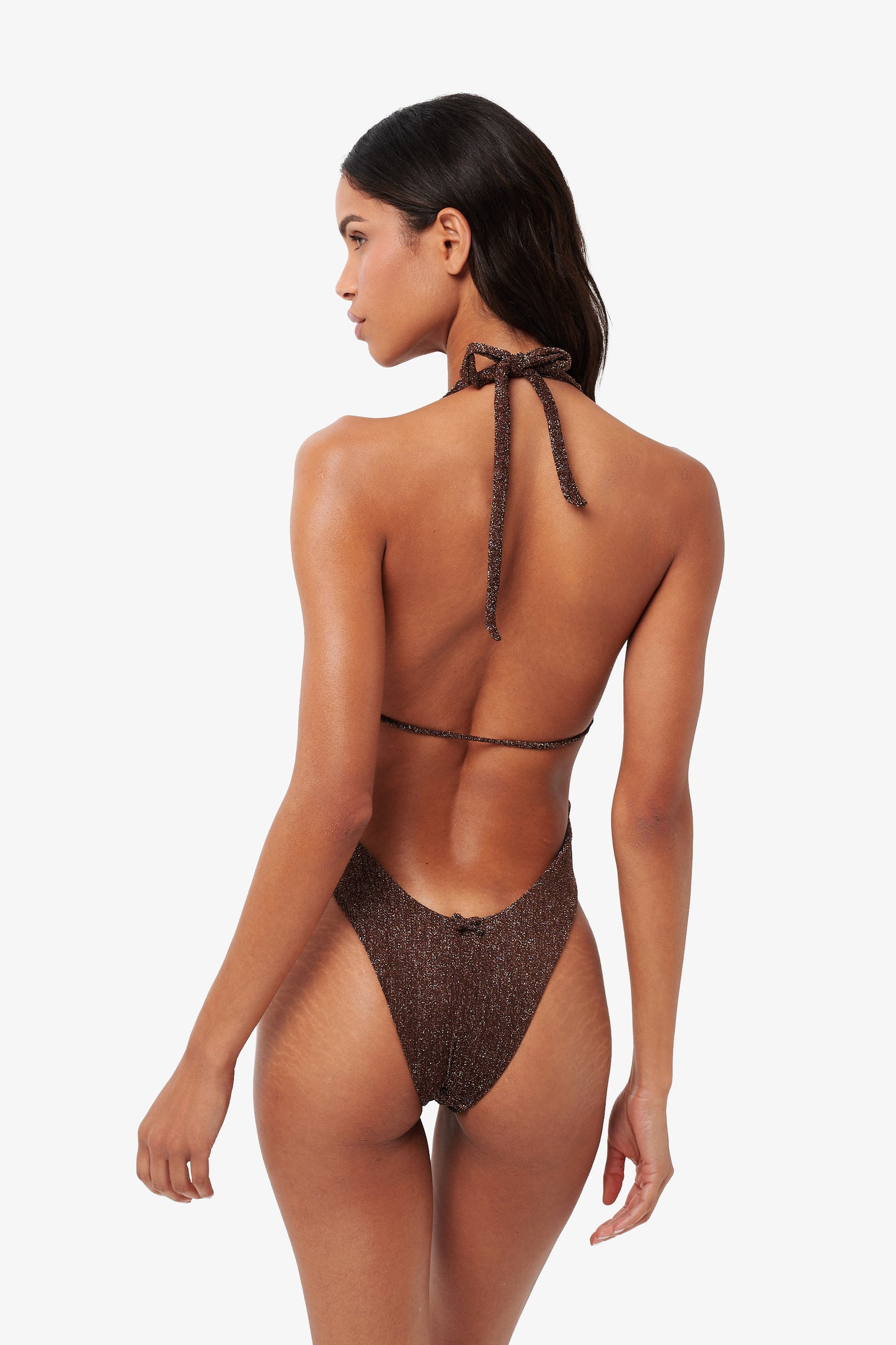 Solara Swimsuit - Brown Glitter