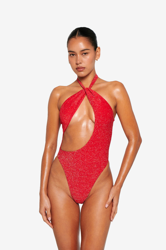 Delphi Swimsuit - Blush Glitter