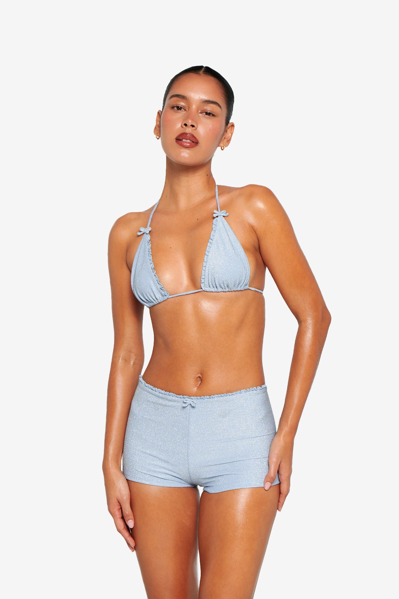 Marina Shorts - Baby blue Glitter