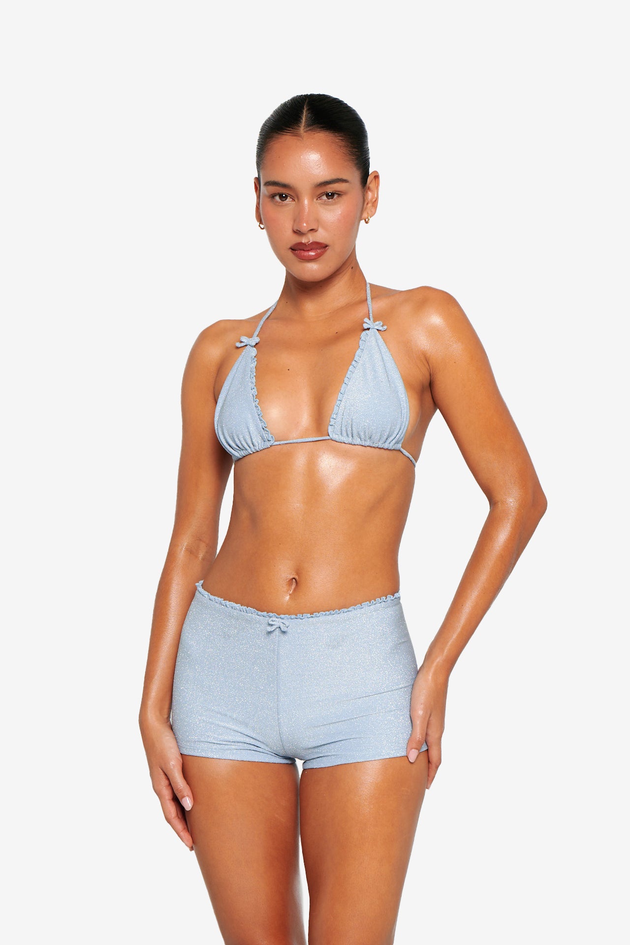 Marina Shorts - Baby blue Glitter