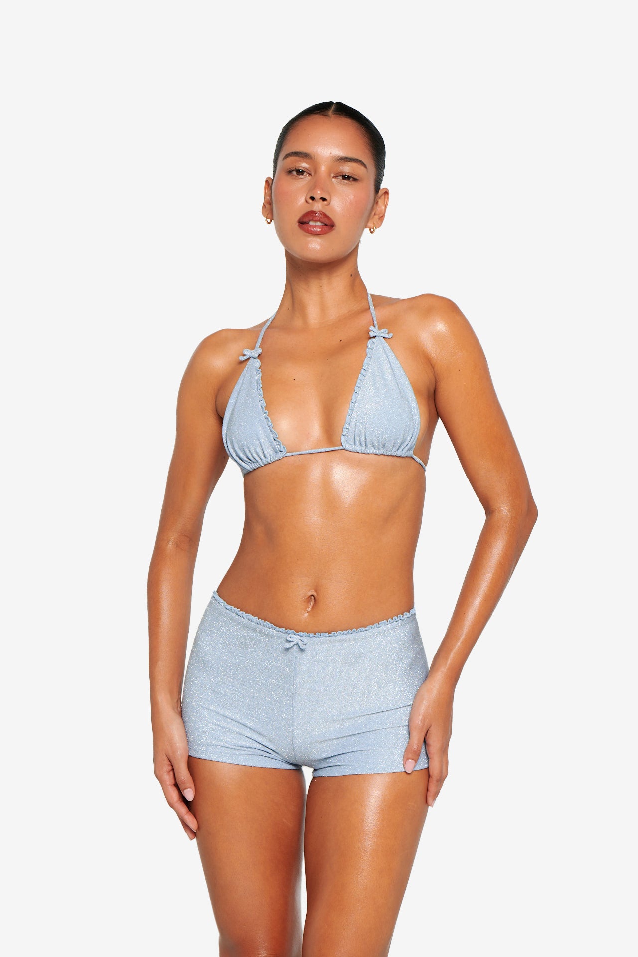 Marina Shorts - Baby blue Glitter