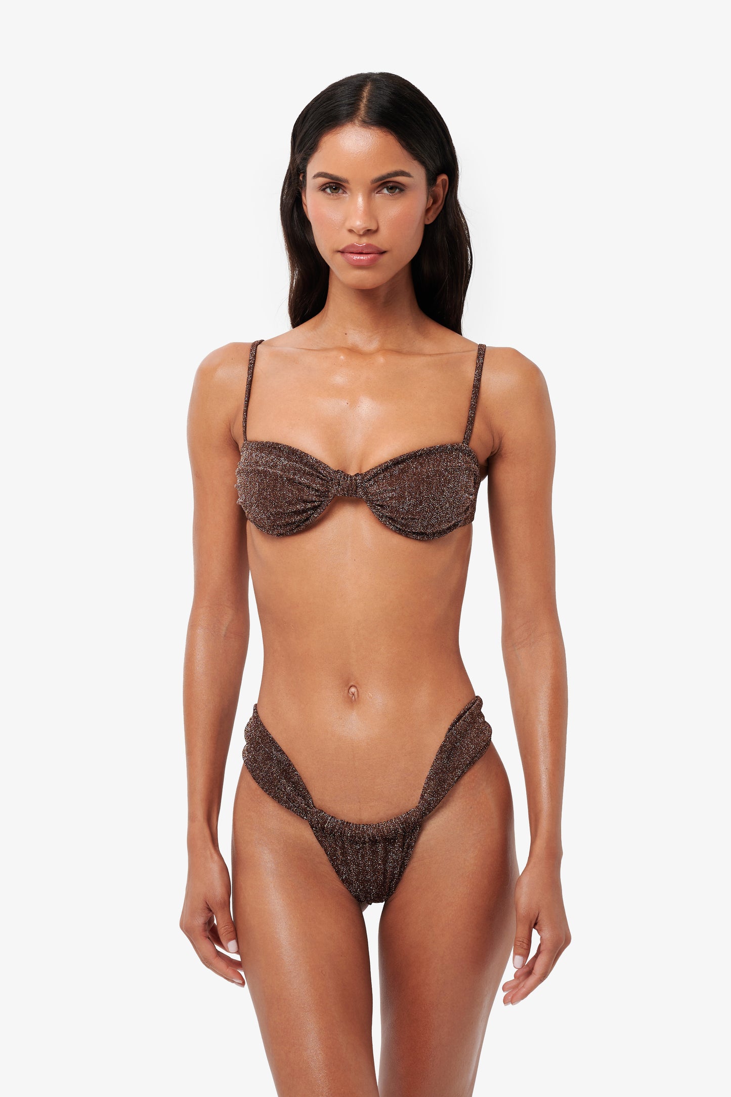 Azra Top - Brown Glitter