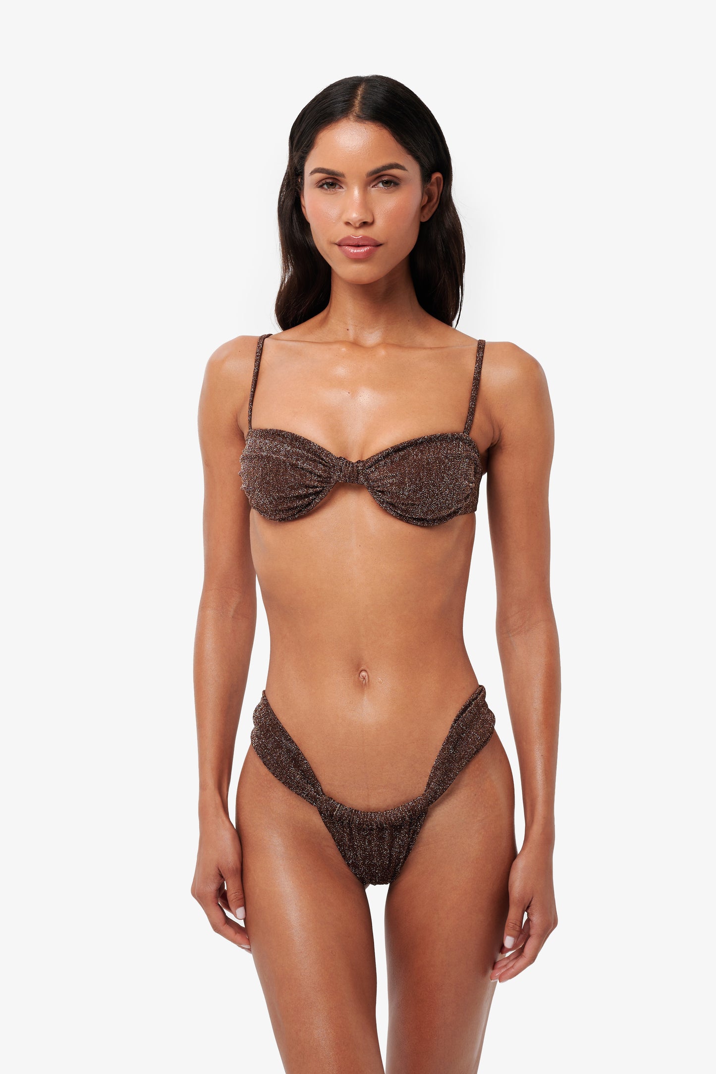 Azra Top - Brown Glitter