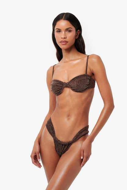 Azra Top - Brown Glitter