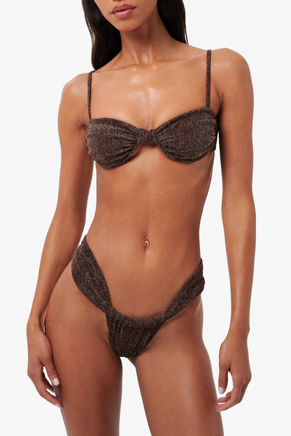 Azra Top - Brown Glitter