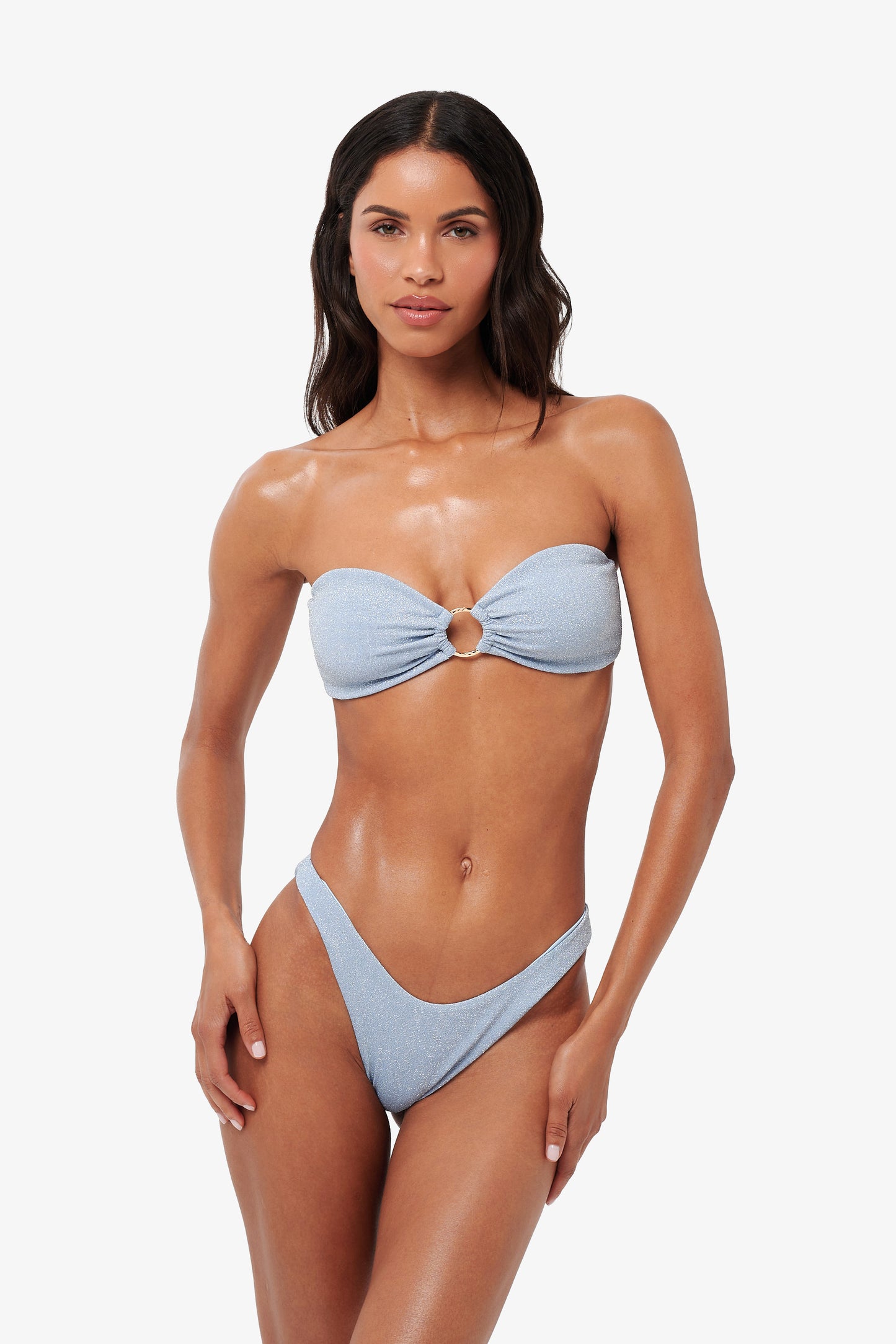 Isla Top - Baby blue Glitter