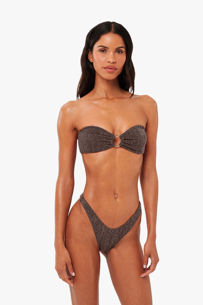 Isla Top - Brown Glitter